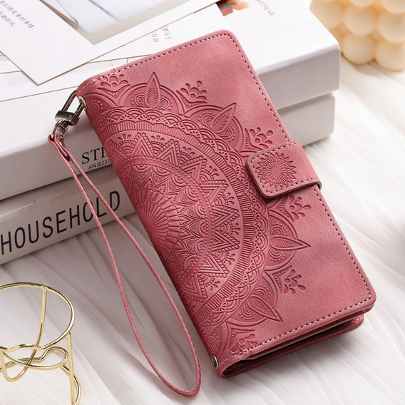 Pattintható tok a Xiaomi Redmi Note 13 Pro 4G / Xiaomi Redmi Note 14S / Xiaomi Poco M6 Pro 4G, Mandala, rózsaszín rose gold