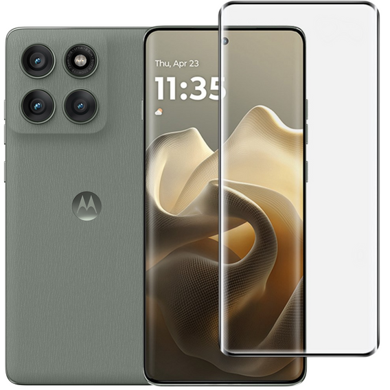 3D edzett üveg Motorola Edge 60 Pro készülékhez, fekete keret