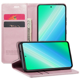 Pattintható tok a Samsung Galaxy S23 Ultra, ERBORD Waxy Wallet, rózsaszín