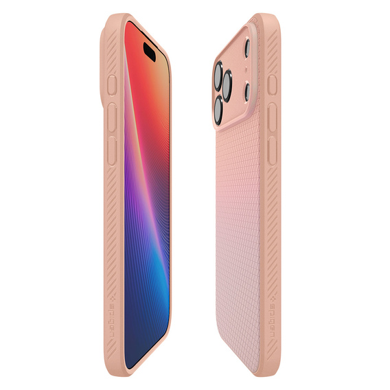 Spigen Liquid Air tok iPhone 17 Pro Max készülékhez, rózsaszín titánium