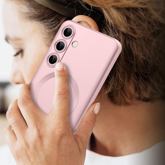 Tok Samsung Galaxy A56, ColorMag, MagSafe-hoz, rózsaszín + 9H edzett üveg