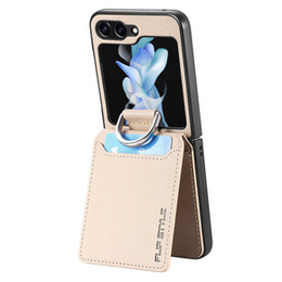 Tok Samsung Galaxy Z Flip7 FE / Z Flip6, Card Slot Ring Case, bézs színű