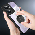 Tok Oppo Reno 13F / Oppo Reno 13FS, mágneses lemezzel, átlátszó / fekete