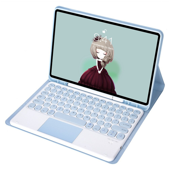Tok + billentyűzet Samsung Galaxy Tab S6 Lite 2020 P610/P615 / S6 Lite 2022 10.4, Touchpad Pen Slot, kék