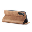 CASEME tok Samsung Galaxy S21 FE, Leather Wallet Case, barna