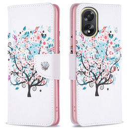 Pattintható tok a Oppo A38 4G / Oppo A18 4G, Wallet, Colorful Tree fehér