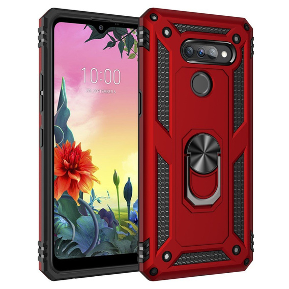 Páncélozott telefontok a LG K50S, Nox Case Ring, piros