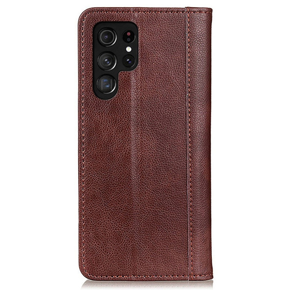 Telefontok a Samsung Galaxy S23 Ultra, Wallet Litchi Leather, barna