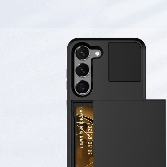 Telefontok a Samsung Galaxy S23, Sliding Card Holder, fekete