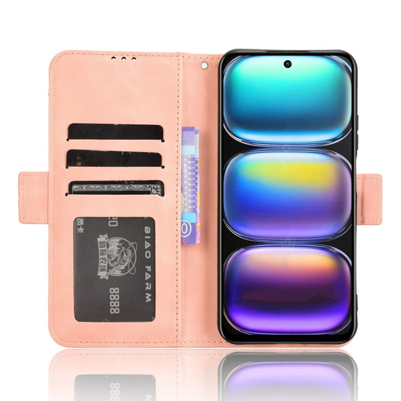 Pattintható tok a Infinix Hot 50 4G, Card Slot, rózsaszín