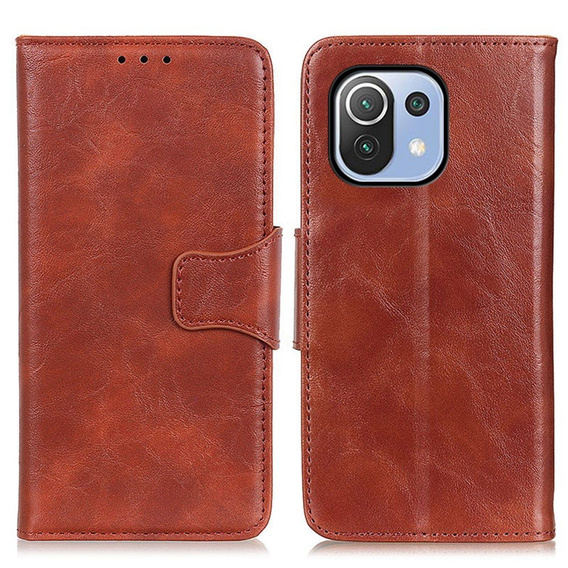 Pattintható tok a Xiaomi Mi 11 Lite / Mi 11 Lite 5G / 11 Lite 5G NE, Wallet, barna