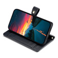 Pattintható tok a Realme 14 Pro+ 5G, Wallet Zipper Pocket, fekete