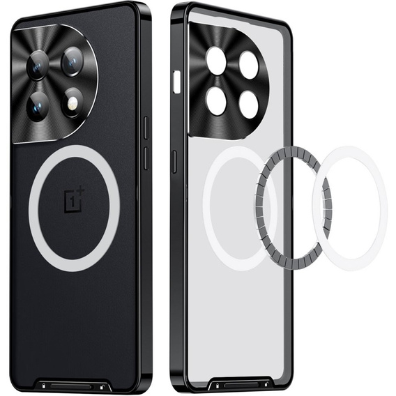 Kameravédő tok OnePlus 11 5G, CamShield MagSafe, átlátszó / fekete