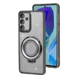 Tok Samsung Galaxy M55 5G, Glittery Magnetic, MagSafe, fekete
