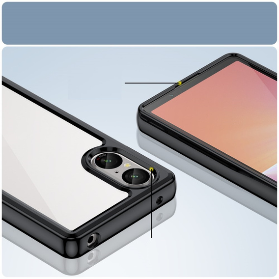 Telefontok a Sony Xperia 5 V, Fusion Hybrid, átlátszó / fekete