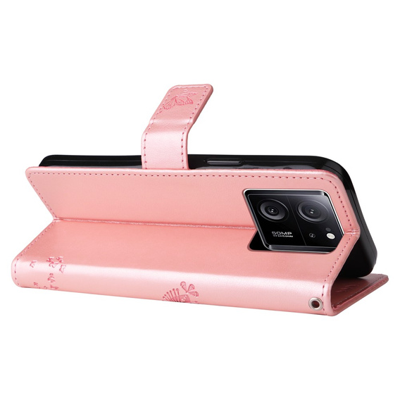 Pattintható tok Xiaomi 13T / 13T Pro, fa, rózsaszín rose gold