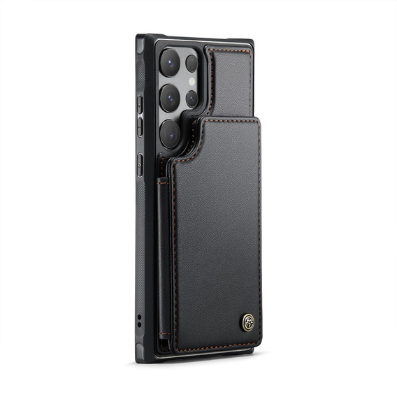 CASEME flip tok Samsung Galaxy S25 Ultra, Litchi Wallet, fekete