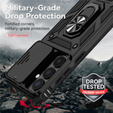 Páncélozott tok állvánnyal és objektívvédővel Samsung Galaxy S26-hoz, fekete