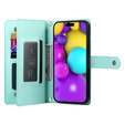 Pattintható tok a iPhone 16, Wallet Zipper Pocket, zöld