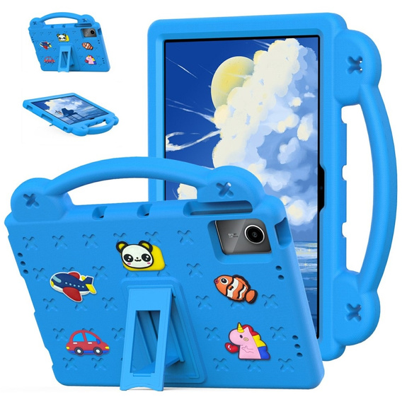 Gyermek tok Lenovo Tab M11, Cute Patterns, állvánnyal, kék
