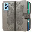 Pattintható tok a Realme 9i / Oppo A96, Butterfly, szürke