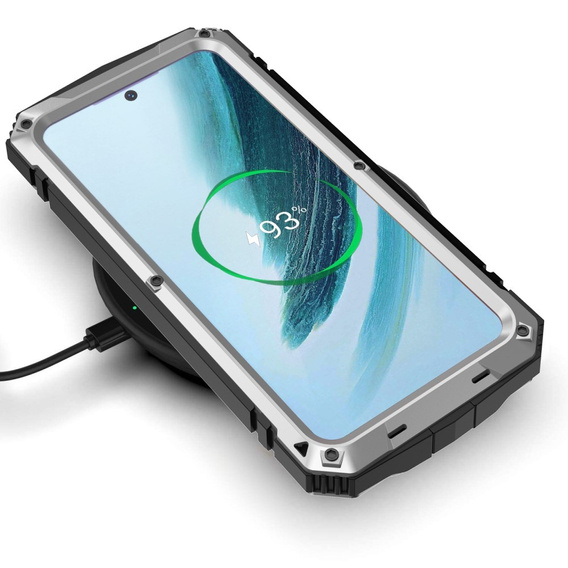 Páncélozott tok a Samsung Galaxy S25+ Plus, R-JUST, ezüst