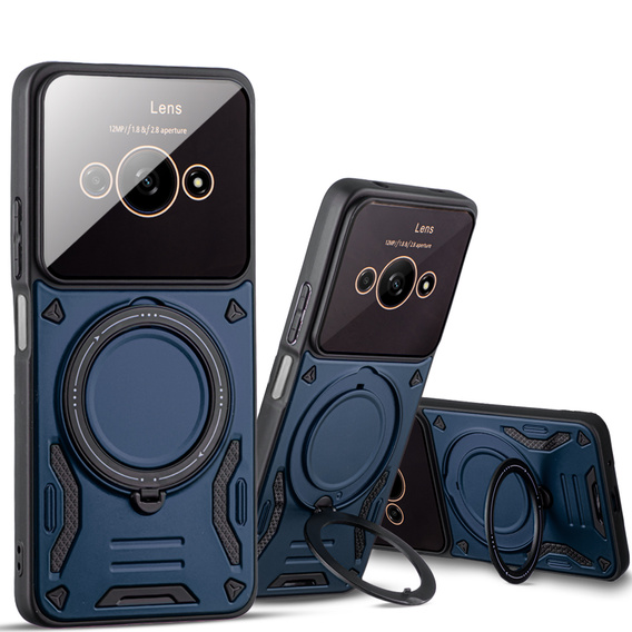 Páncélozott tok a Xiaomi Redmi A3 készülékhez, Magnetic Ring, kék