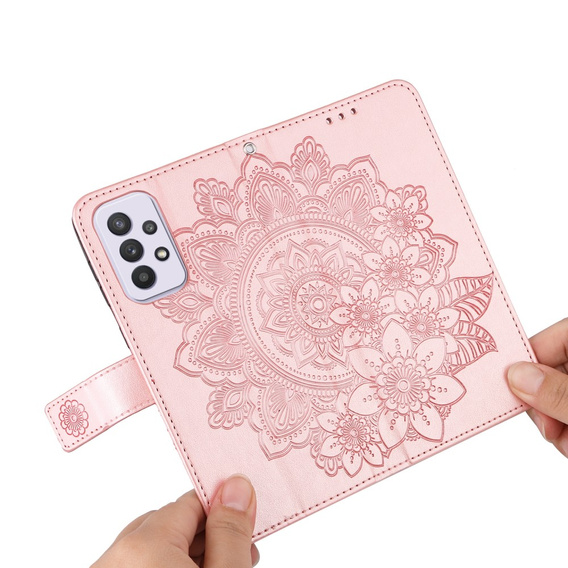 Pattintható tok a Samsung Galaxy A33 5G, Mandala Flower, rózsaszín rose gold