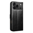 QIALINO valódi marhabőr flip tok iPhone 17 Pro Max készülékhez, fekete