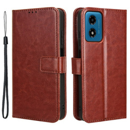 Pattintható tok a Motorola Moto G24 / G24 Power / G04, Crazy Horse Wallet, barna