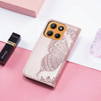 Pattintható tok a Motorola Moto G15 / Motorola Moto G15 Power, Butterfly, rózsaszín rose gold