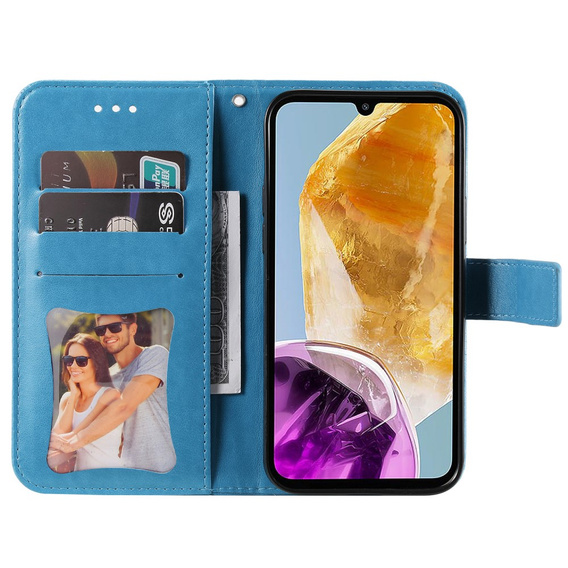 Pattintható tok a Samsung Galaxy M15 5G, Mandala, kék