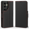 Bőr tok Samsung Galaxy S24-hoz, ERBORD LeatherWallet, fekete