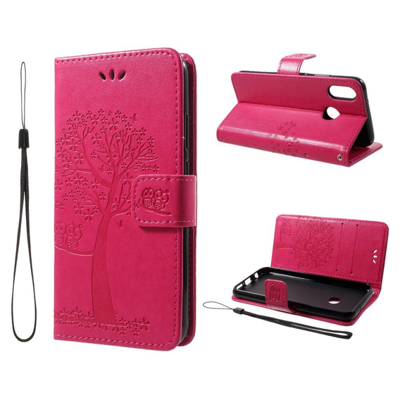 Pattintható tok a Huawei P20 Lite, Wallet tree, rózsaszín