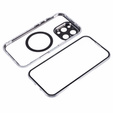 Magnetic Dual Glass MagSafe tok iPhone 16 Pro, ezüst