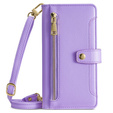 Pattintható tok a Motorola Moto G84 5G, Wallet Zipper Pocket, lila