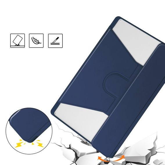 Billentyűzet tok Lenovo Tab M11, Rotary 360° Leather, sötétkék