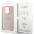 GUESS Telefontok a iPhone 14 Pro, Saffiano MagSafe, rózsaszín