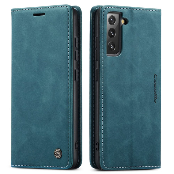 CASEME tok Samsung Galaxy S22 5G, Leather Wallet Case, zöld
