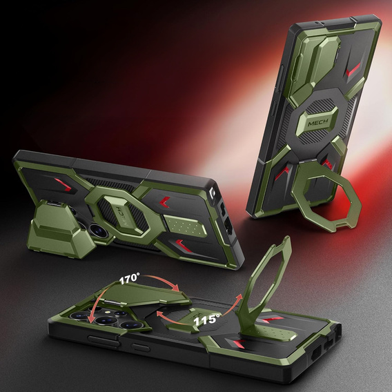 Tongate MECH MagSafe Series zöld tok Samsung Galaxy S24 Ultra készülékekhez