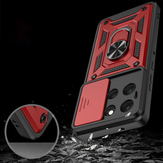Telefontok a Motorola Moto G86 5G, CamShield Slide, piros