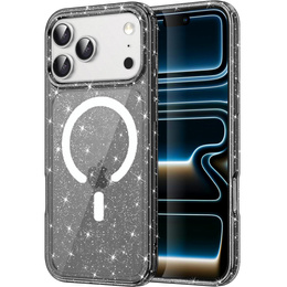 Tok iPhone 17 Pro készülékhez, MagSafe, csillogó - áttetsző fekete