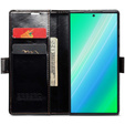 Pattintható tok a Samsung Galaxy S23 Ultra, ERBORD Waxy Wallet, fekete
