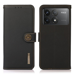 KHAZNEH RFID tok Xiaomi Poco F6 Pro, Litchi textúra, fekete