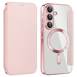 Pattintható tok a Samsung Galaxy A56, RFID Wallet MagSafe CamShield, rózsaszín