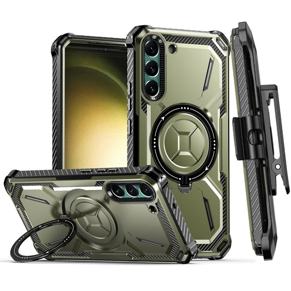 Telefontok a Samsung Galaxy S23 Plus, Heavy Duty Ring Belt Clip, zöld