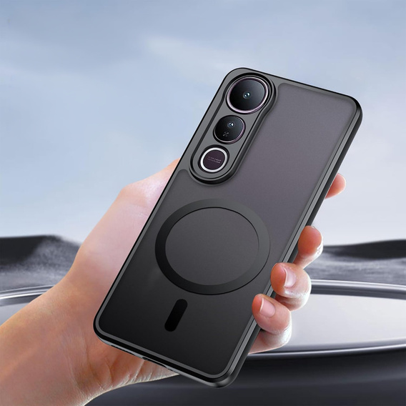 Tok Vivo V50 Lite 4G / 5G-hoz, MagSafe, ERBORD Matt Case, fekete