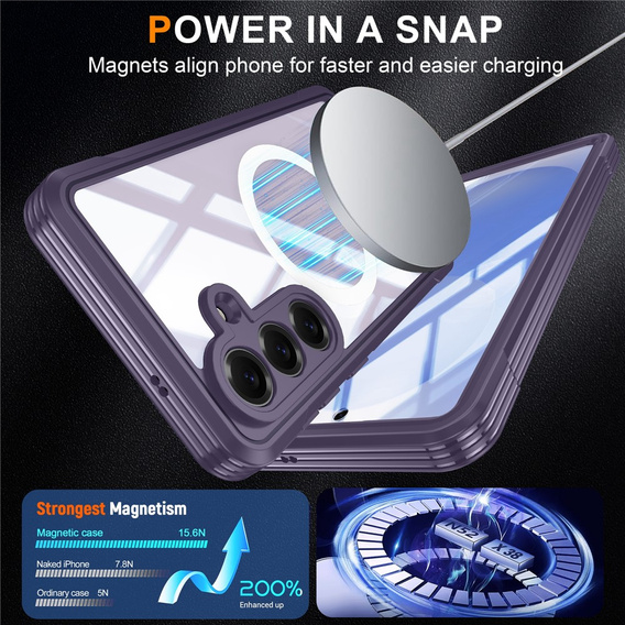 Üveges, ütésálló tok MagSafe-hez, Samsung Galaxy S26 Plus készülékhez, lila színű