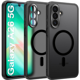 Tok Samsung Galaxy A26-hoz, MagSafe, ERBORD Matt Case, fekete + képernyőüveg