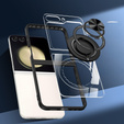 Tok Samsung Galaxy Z Flip7 FE / Z Flip6, Corners Dropproof, MagSafe-hoz, átlátszó / fekete